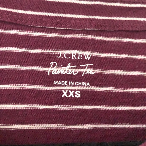 J. Crew Brand new maroon with white stripes. - Picture 3 of 4